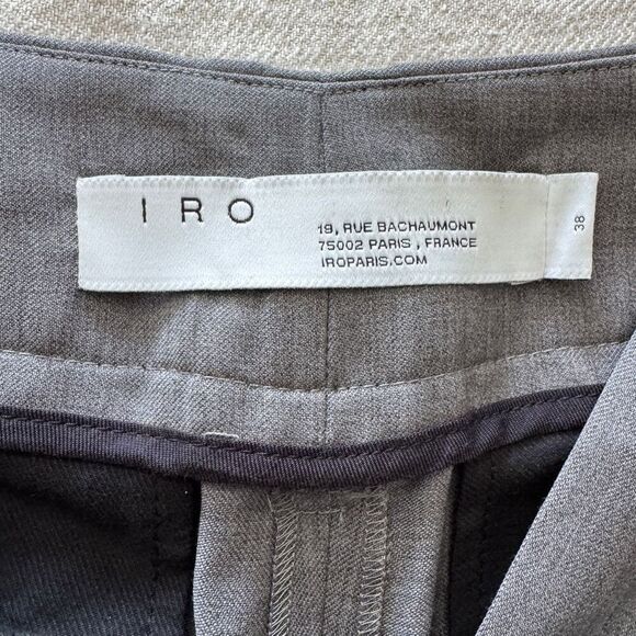 IRO Bettina Belted Wool Tapered Pants FR38 Gray - Picture 10 of 13